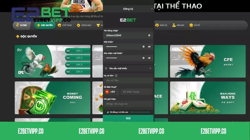 Hướng dẫn đăng ký theo link vào E2bet chuẩn xác