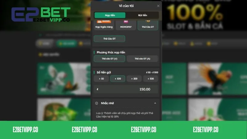 Một số lưu ý dành cho người chơi khi thực hiện nạp tiền E2bet